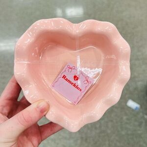 Target Bullseye Playground Valentine’s Day SET OF 2 Pink Heart Ceramic Ramekins